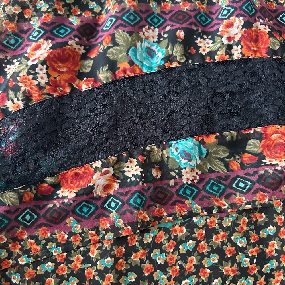 American Rag Dress Festival Boho Floral High Low Lace Corset Romantic XS - Picture 3 of 10